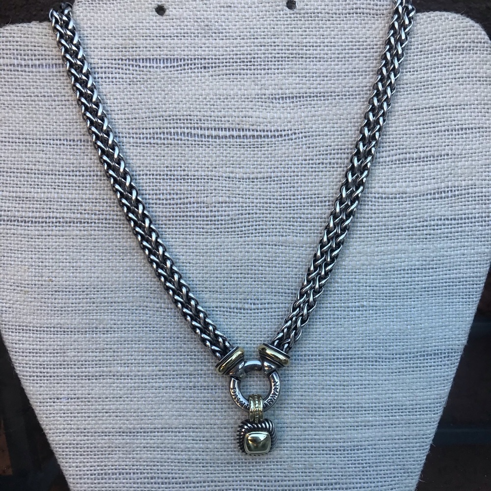 David Yurman Double Wheat Chain w/ Albion Pendant